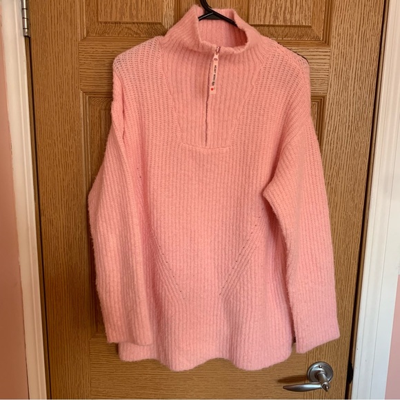 Smash + Tess Sweaters - Smash + Tess Pink 1/4 Zip Sweater